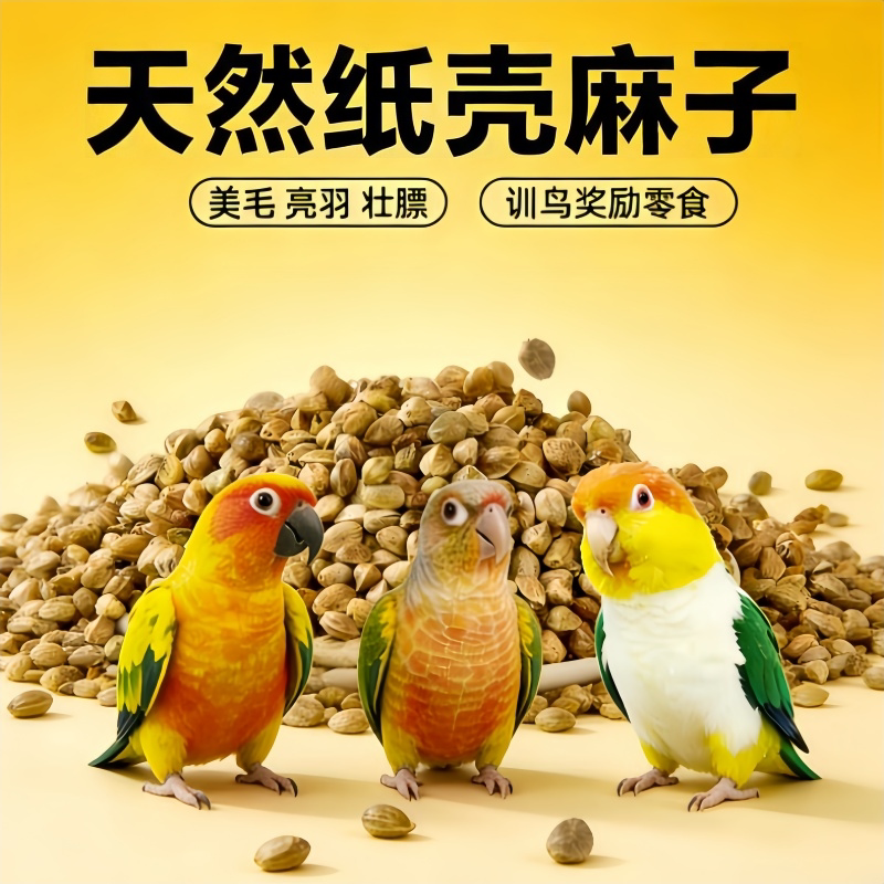纸壳麻子鹦鹉粮小太阳和尚牡丹玄凤专用纸皮麻籽奖励零食甘肃特产