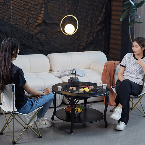 围炉煮茶室内取暖烧烤炉野外野营烤肉烧烤架子家用户外烧烤桌团建