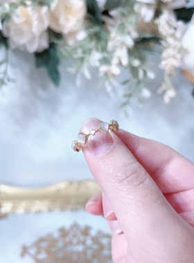 时尚个性方形开口食指戒女ins潮简约百搭小众设计指环饰品女2026