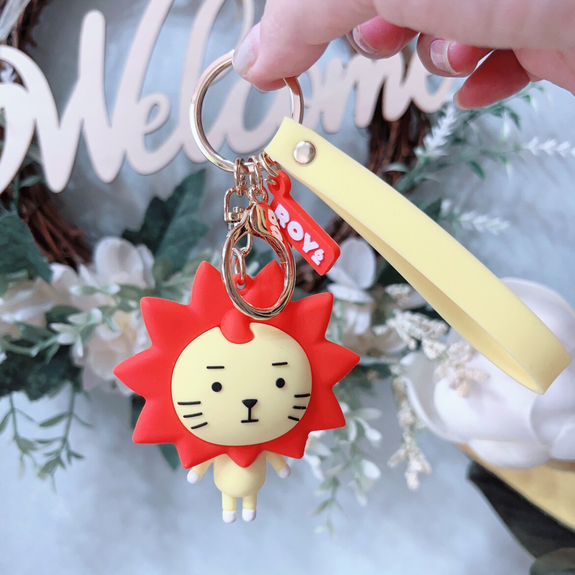 可爱车钥匙扣包包小挂件小狮子莱阳小公仔书包挂件礼品挂饰品2023