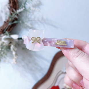 新款 百搭简约可爱小猫鸭嘴夹少女头饰刘海侧边夹顶夹发饰发夹A940