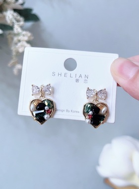 百搭耳环女生可爱爱心气质耳饰网红仙女气质耳钉百搭简约饰品1647