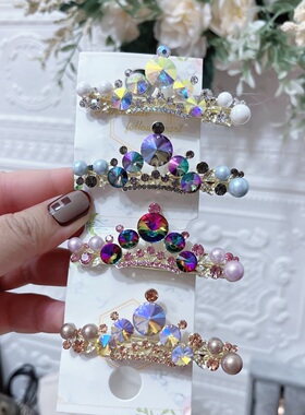 皇冠重工款鸭嘴发夹少女头饰刘海侧边夹顶夹发饰后脑发夹卡子A187