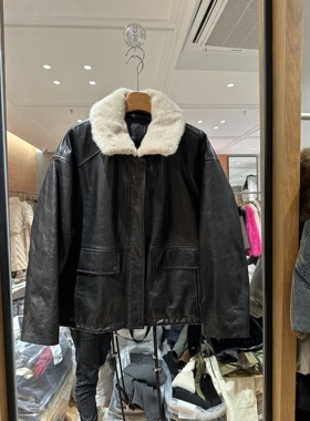 欧洲站2025冬季新款可拆卸水貂毛领绵羊皮百搭保暖90鹅绒服99168