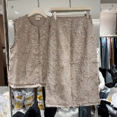 轻熟风亮片绣花显瘦女人味马夹半身裙套装 时尚 新款 欧洲站2026春季