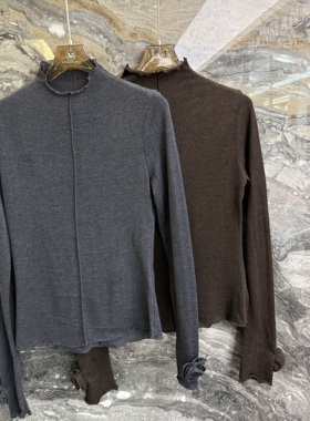 欧洲站2025秋冬新款秋冬新款半高领修身时尚百搭长袖打底衫68561