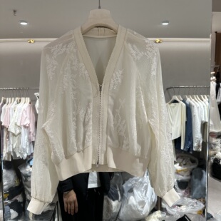 夹克外套女AJM351 领绣花好看减龄小个子拉链款 欧洲站2026春季 新款