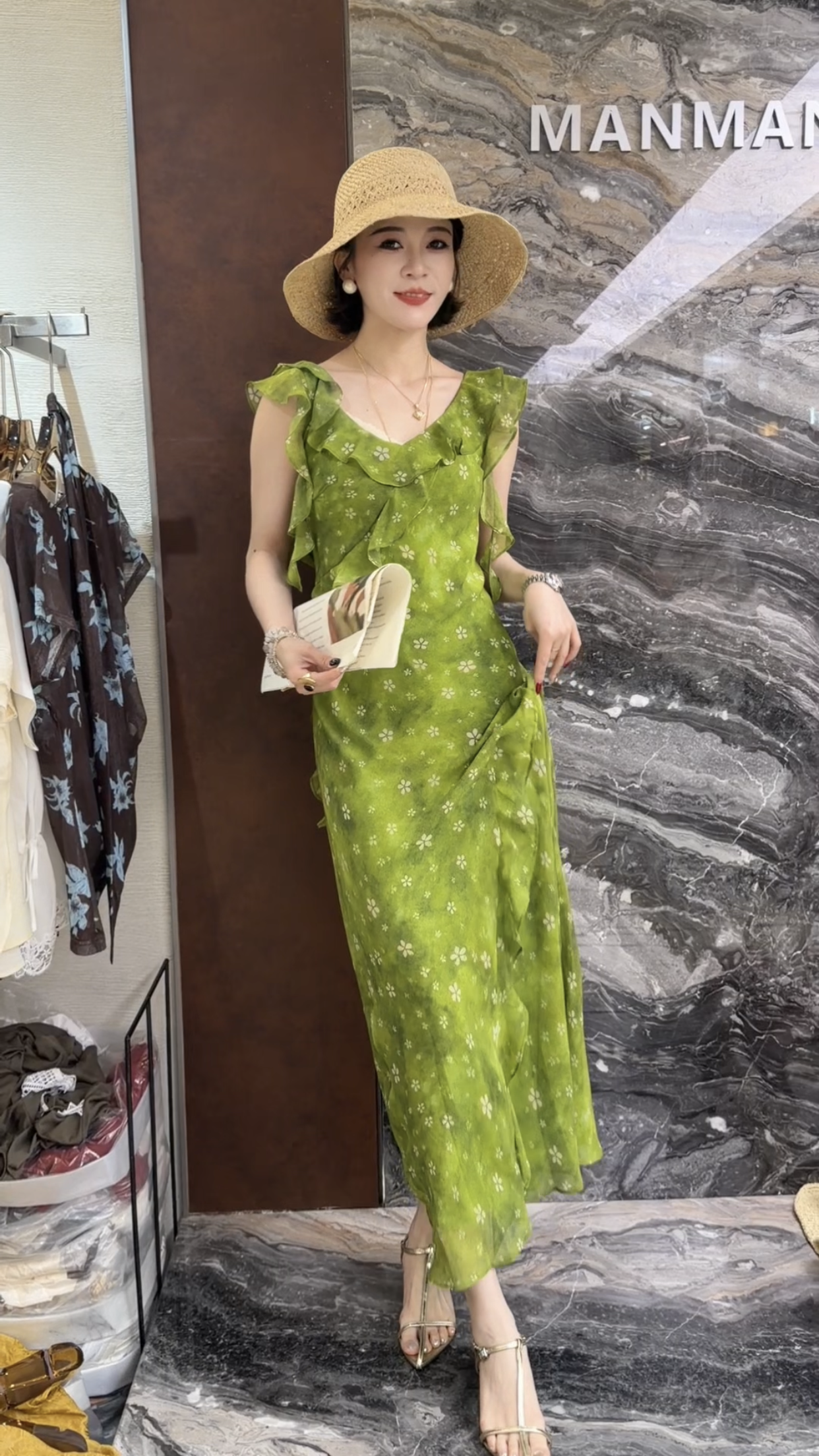 欧洲站2026夏款新款V领系带荷叶边减龄甜美风女士无袖连衣裙78265