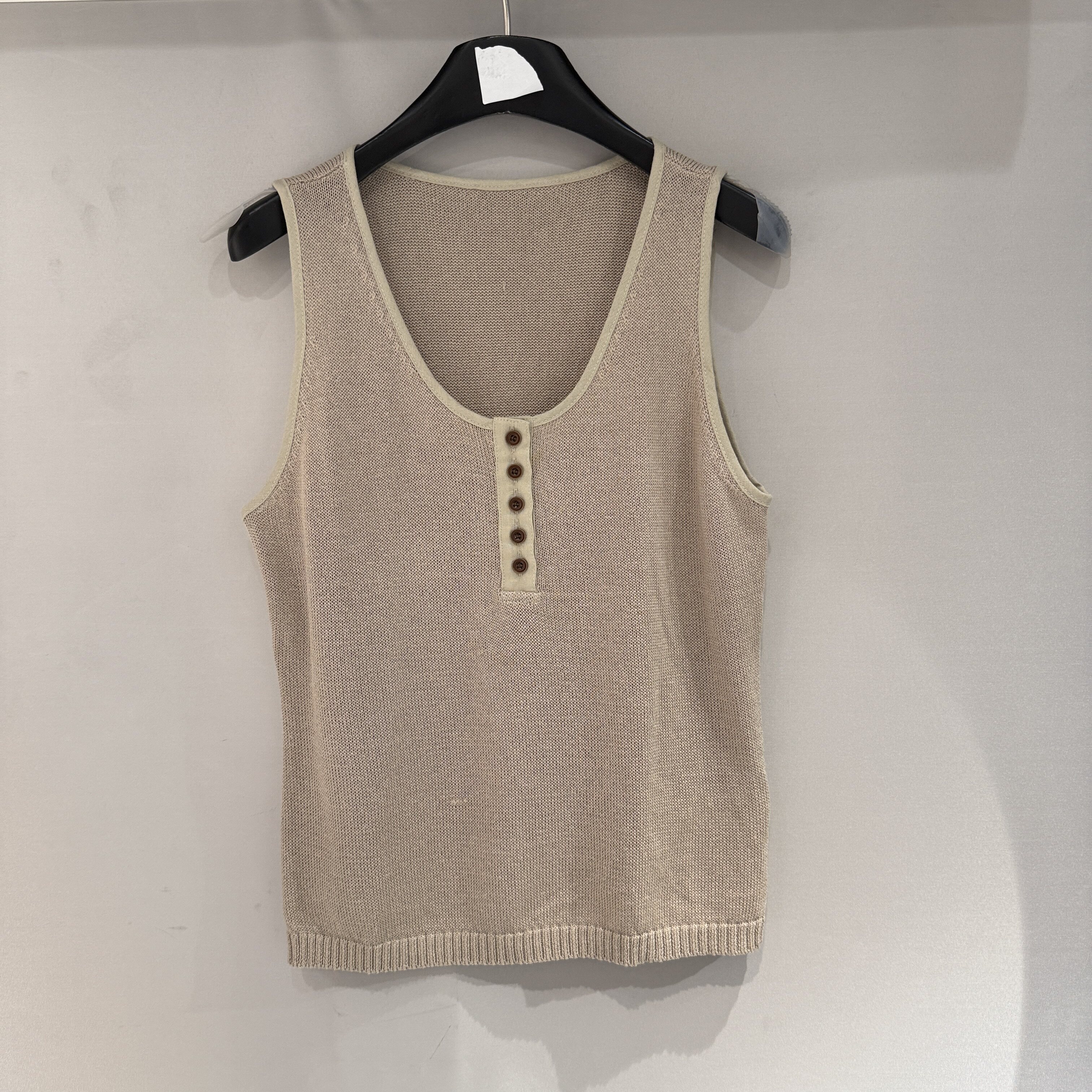 欧洲站2026春季新款方领单排扣显瘦单穿内搭款女士无袖背心潮2570