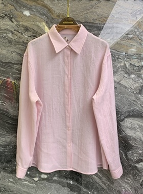 欧洲站2025冬季新款翻领单排扣纯色百搭长袖羊毛女士衬衫潮56008