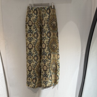 欧洲站2026春夏新款 女士休闲款 奶奶裤 6013 复古色印花百搭洋气薄款