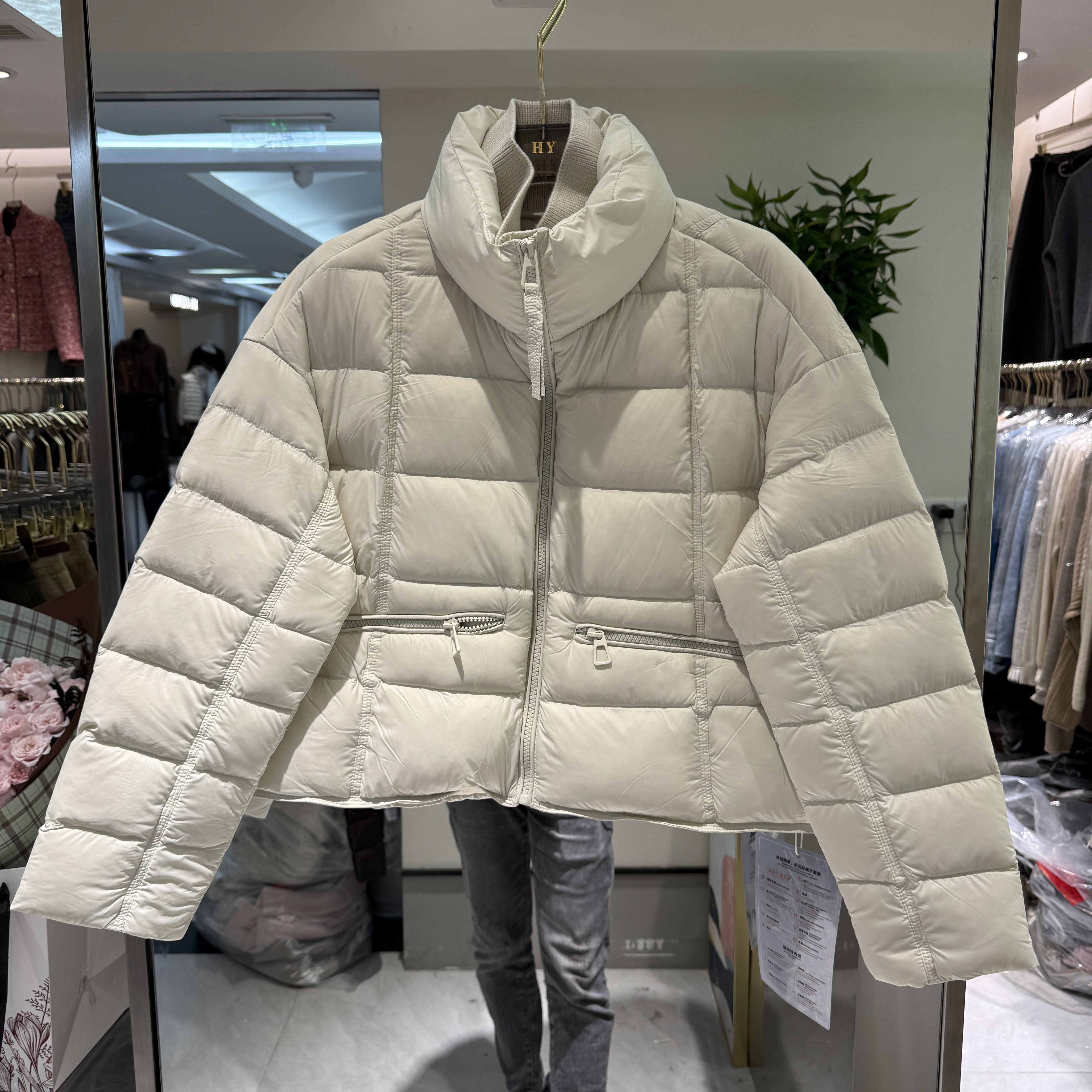 可可家欧货2026冬款半高领百搭轻薄短款女士时尚糖果色羽绒服外套