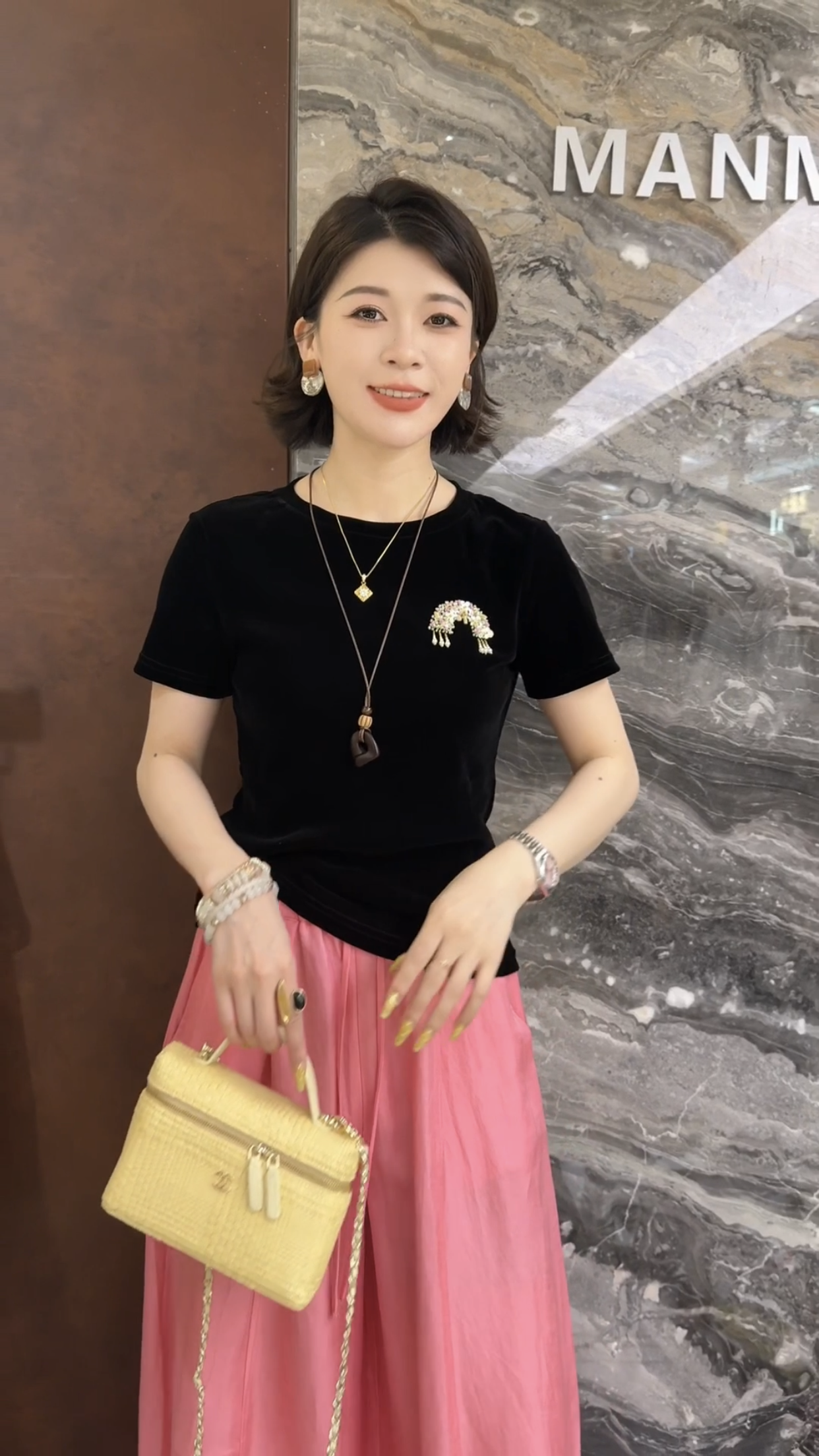 欧洲站2026夏季新款欧货短袖立体串珠花朵珍珠小版女士丝绒衬衫潮