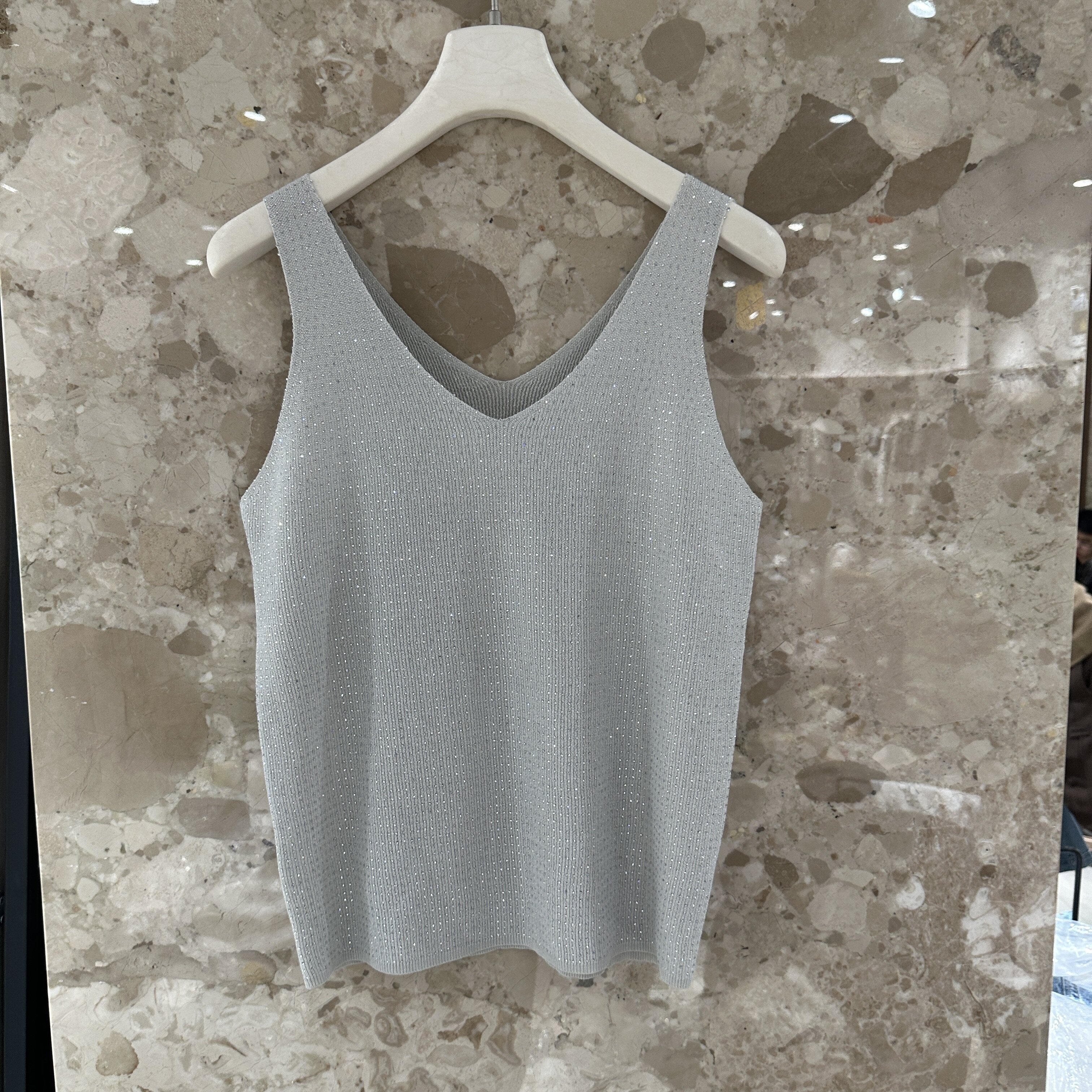 欧洲站2026春季新款鸡心领宽肩带单穿内搭舒适净版微弹款女士背心