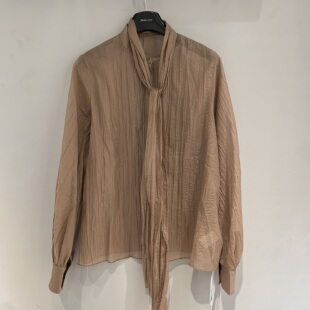 轻奢领打揽飘带气质高级感女士衬衫 法式 26021 新款 欧洲站2025春季