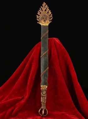 唯美尼泊尔手工铜紫铜文殊智慧剑雕花 文殊剑 智慧剑法器