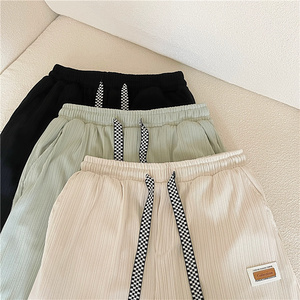 RM13709#新款大码夏冰丝轻薄透气舒适高腰显瘦潮ins五分短裤