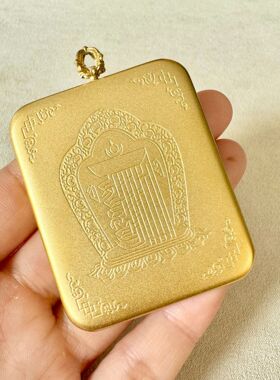 纯铜藏式唐卡外壳空嘎乌盒吊坠