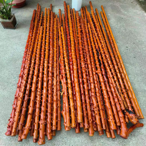 檬子木武术棍天然拐杖手把件根雕