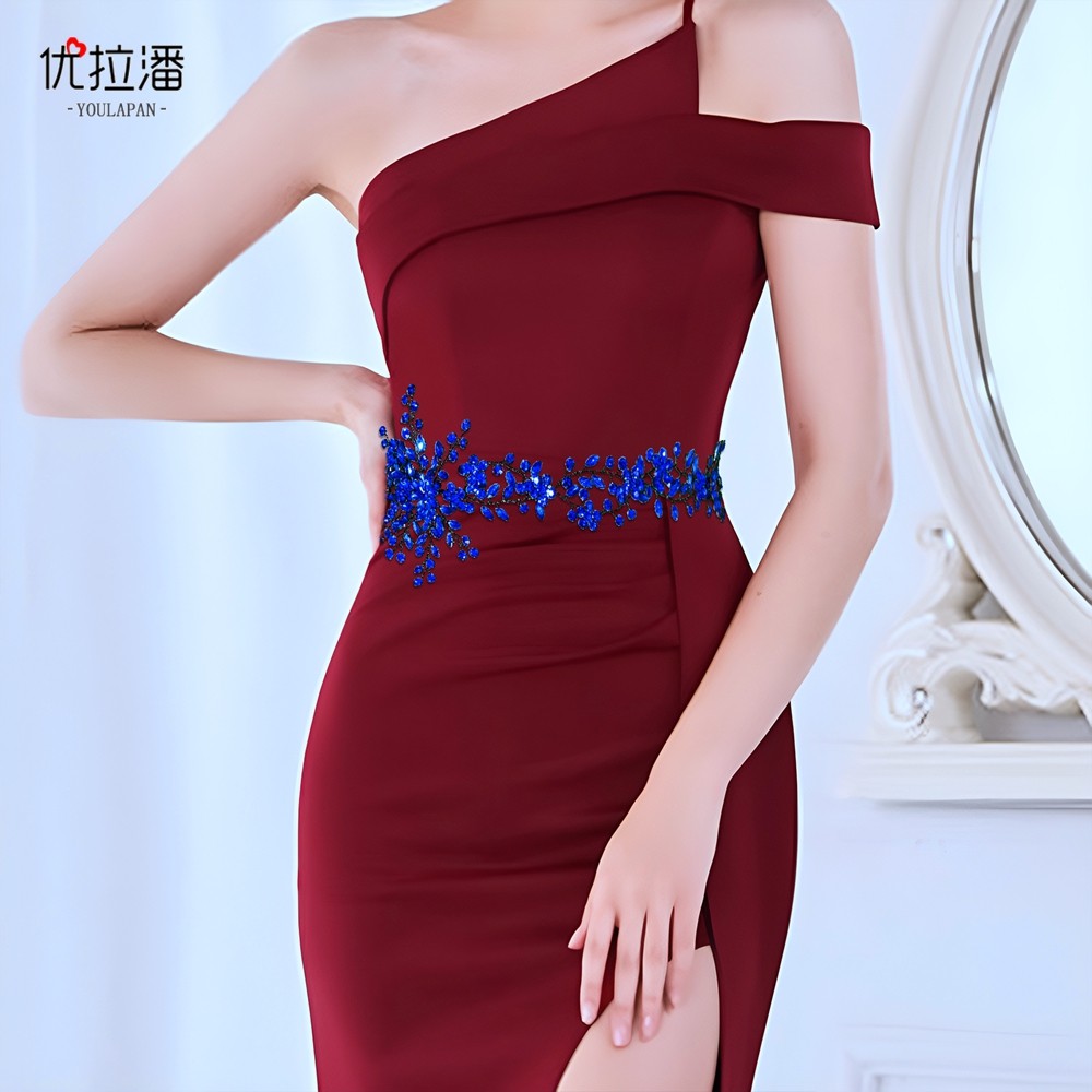 优拉潘 蓝色水钻花朵腰带手工编织镶钻腰封百搭显瘦女士配饰SH242,服饰配件/皮带/帽子/围巾,腰带/皮带/腰链,淘宝优惠券,粉丝福利购,淘宝优惠卷