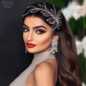 优拉潘 舞台造型发饰礼服晚宴森系头饰合金叶子水钻闪亮超仙HP560