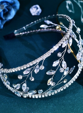 优拉潘 新娘头饰舞台造型旅拍发饰发箍发夹日韩婚礼婚纱发卡HP630