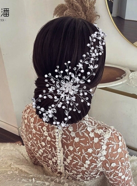 优拉潘 HP940欧美新娘头饰水钻珍珠发带重工发饰婚纱礼服造型配饰