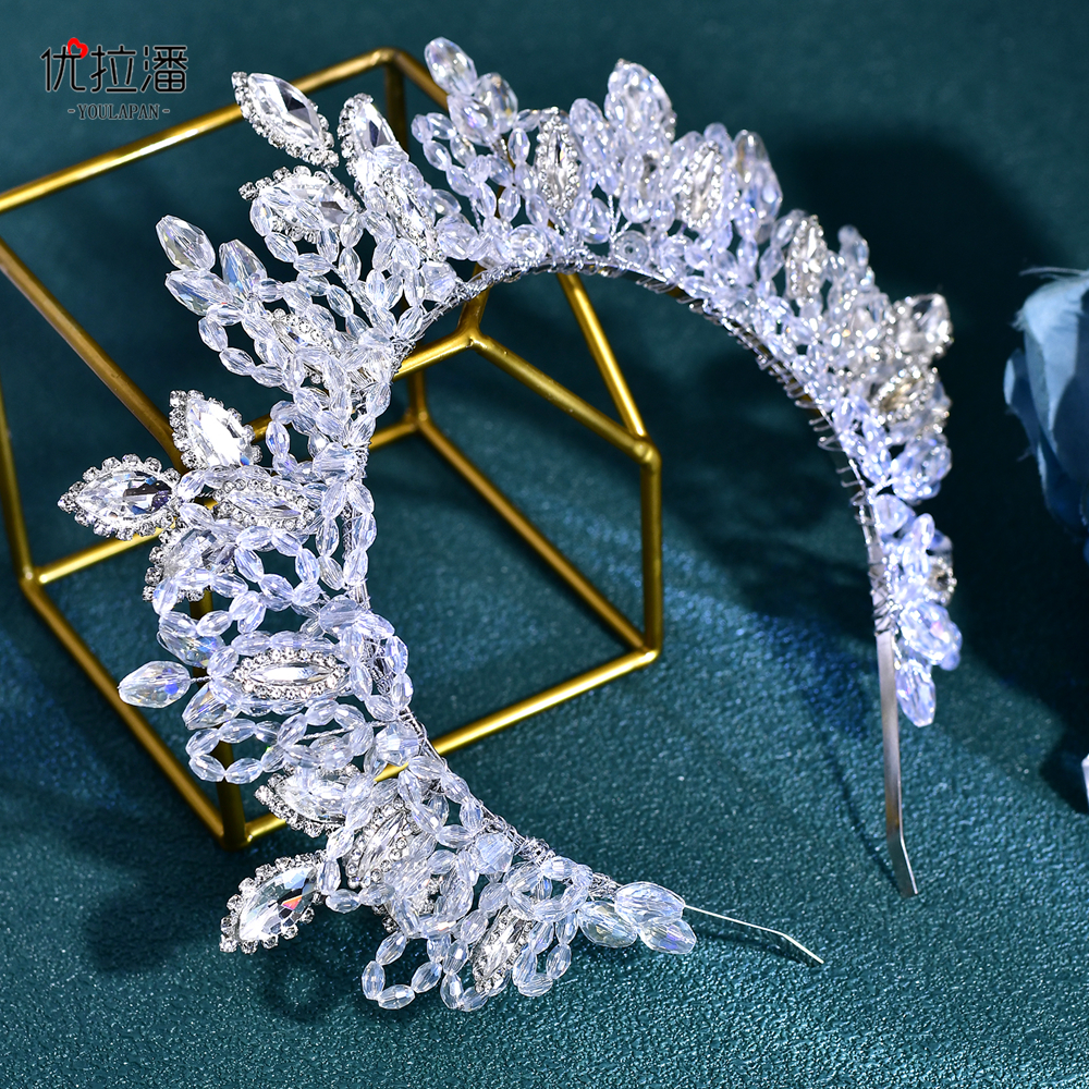 优拉潘 华丽跨境新娘结婚头饰串珠水晶闪亮水钻发箍大气奢华HP825