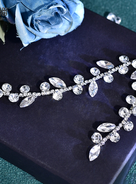 优拉潘 复古新娘伴娘盘头发饰简约水钻发卡闪设计感发夹饰品HP817