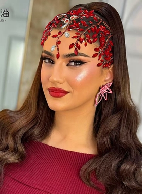 优拉潘 新娘婚纱敬酒服头饰水钻流苏发箍时尚宴会派对搭配饰HP858