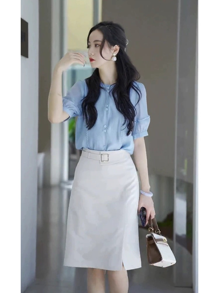 夏装搭配一整套韩剧女主穿搭盐系轻熟今年流行漂亮裙子两件套装女