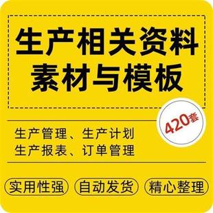 生产管理 计划进度跟踪Excel表效率产品成本分析图表订单管理系统