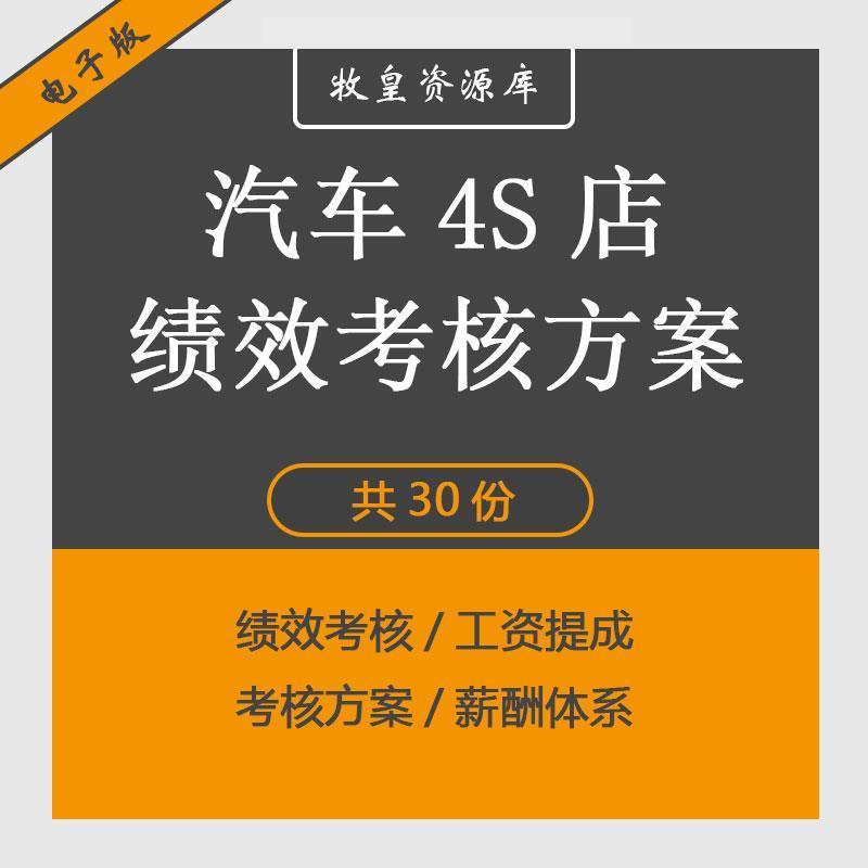 汽车4S店二手车销售顾问市场部售后服务工资提成KPI绩效考核方案