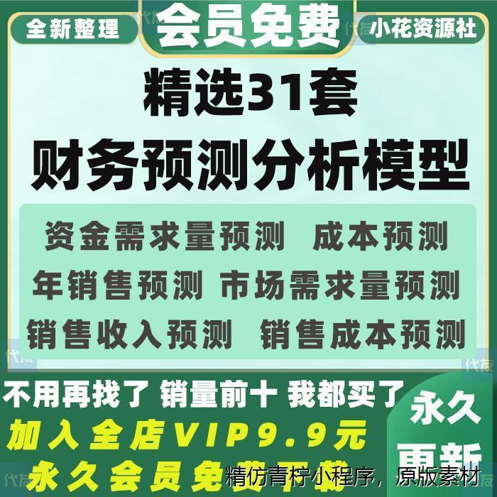 财务预测分析模型市场需求量资金需求预测产品成本销售分析与预测