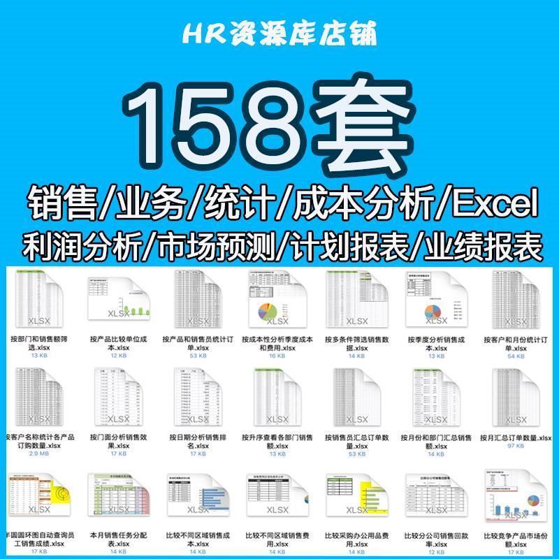 销售业务统计报表成本利润分析市场数据预测计划表excel表格模板