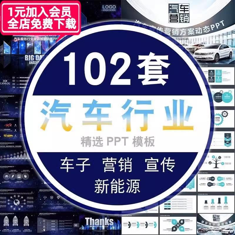 汽车PPT模板汽车行业营销售计划商业报告宣传介绍节能新能源