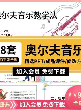 奥尔夫音乐教学PPT模板方法培训内容特点听觉记忆训练的成品课件