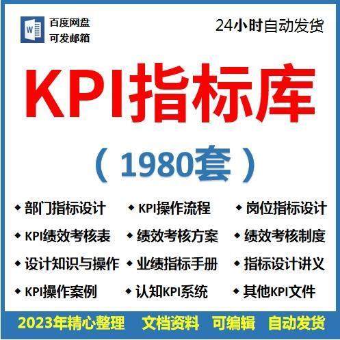 公司企业KPI指标库绩效考核表方案制度岗位部门指标设计实操案例