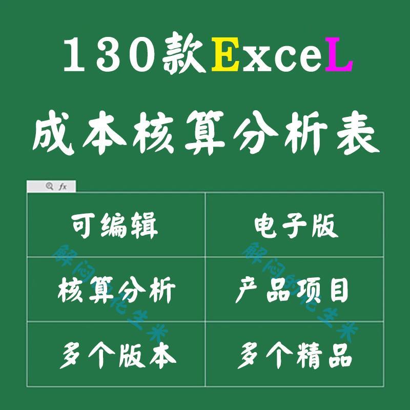 产品生产成本核算分析表excel模板项目预算构成评估费用对比表格