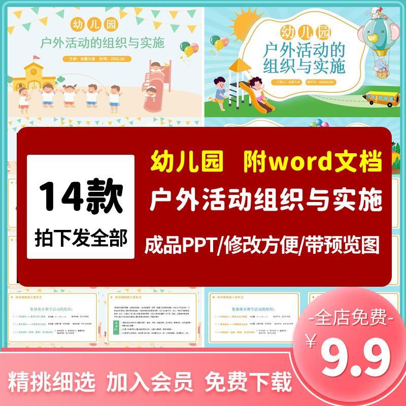 PPT幼儿园户外活动组织与实施ppt课件大中小班体育游戏活动常规