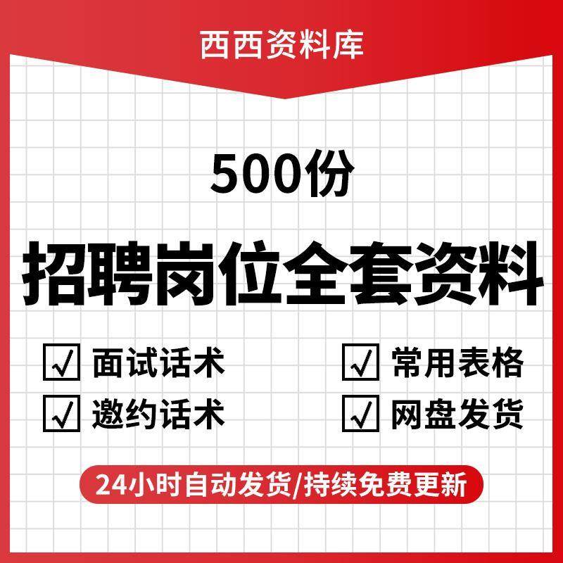 人力资源招聘面试技巧流程资料招聘渠道招聘常用表格面试邀约话术