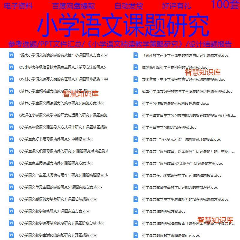 小学语文教学课题研究方案题目中期结题总结报告开题范文模板总结