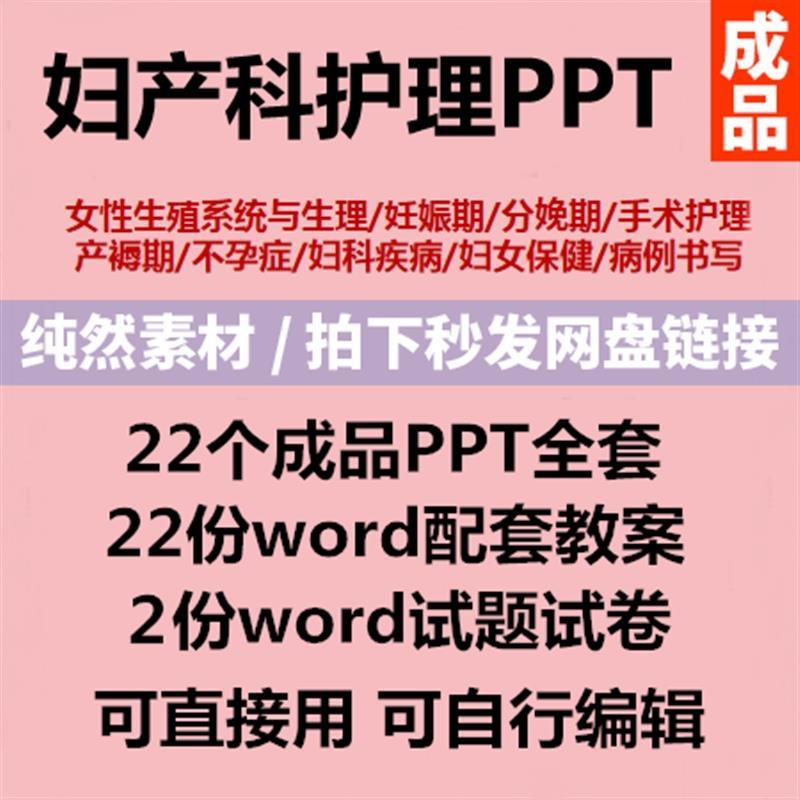 妇产科护理学ppt课件妇产科业务学习全套教案试题成品教案模板