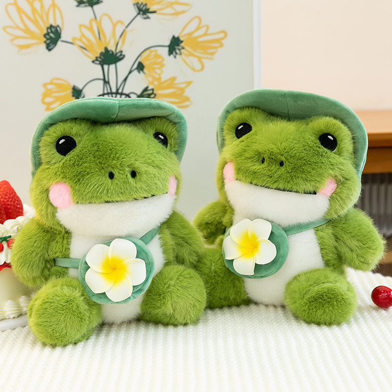可爱旅行青蛙公仔毛绒玩具布娃娃抱枕背包青蛙玩偶男女孩生日礼物