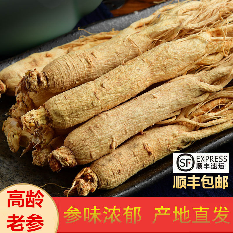 长白山人参人参白参东北特产生晒参干人参原皮参干参泡酒煲汤整枝
