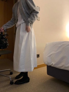 韩代chic 2024早春新款精细羊毛百搭圆领针织开衫女T恤半身裙