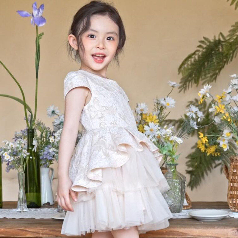 女童连衣裙儿童裙子2026新款小女孩法式洋气拼接网纱生日礼服裙子
