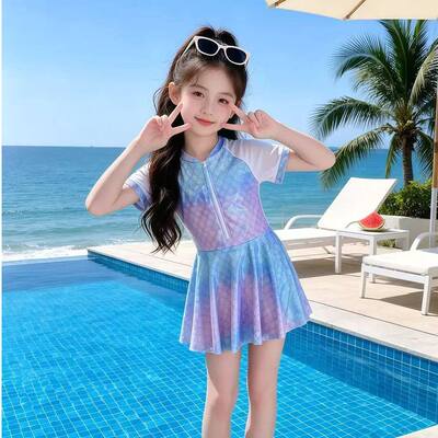 女大童夏装泳衣2026新款中大童洋气甜美可爱美人鱼连体式游泳装潮