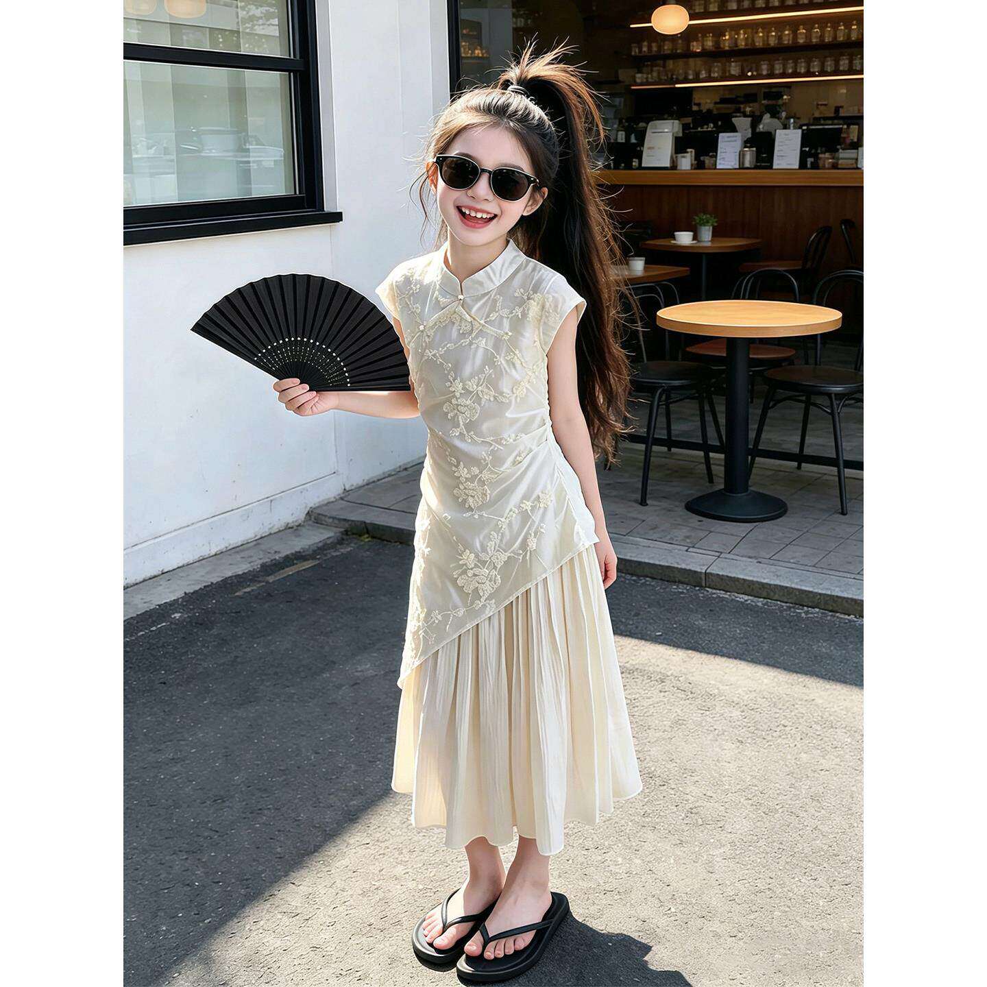 汉服女童夏装套装2026新款儿童旗袍女大童国风新中式两件套巨好看