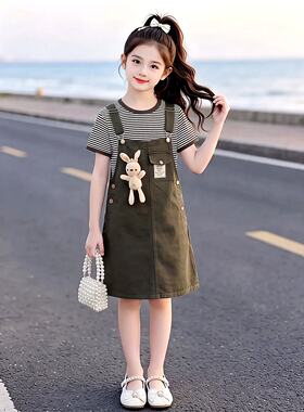 女童背带裙套装夏季韩版女孩T恤